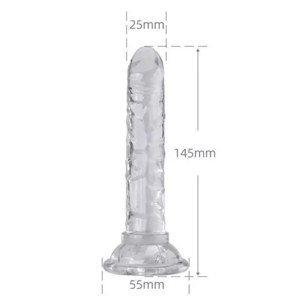 Consolador Jelly Transparente 5"